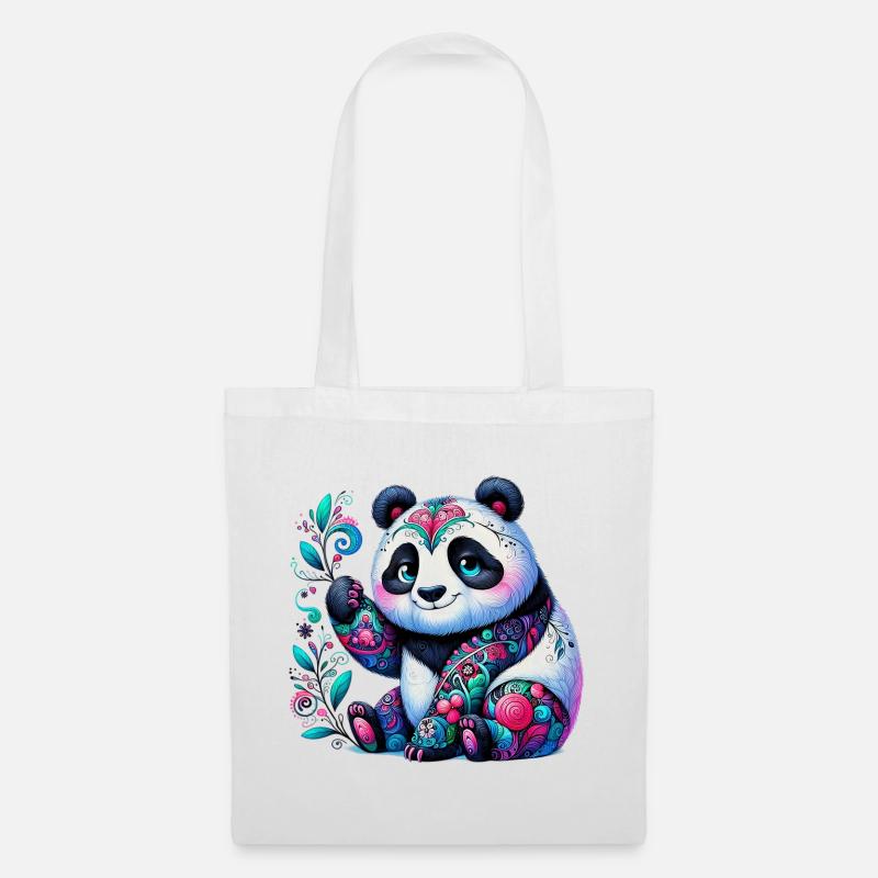 Panda - Stoffbeutel - Weiß