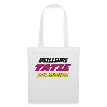 MEILLEURE TATIE DU MONDE 44376 - Sac en tissu - blanc - Devant