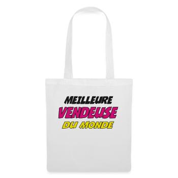 MEILLEURE VENDEUSE DU MONDE - Sac en tissu - blanc - Devant