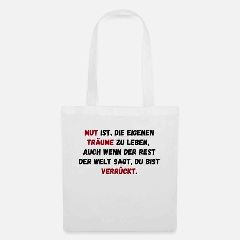 Mutig Träumen - Stoffbeutel - Weiß