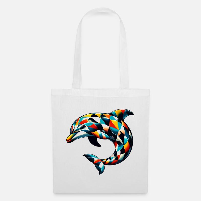 Harlekin-Delfin - Stoffbeutel - Weiß