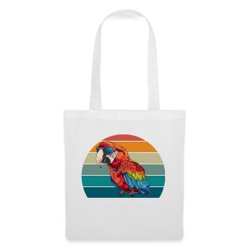 Papagei Retro Vogel Sommer - Stoffbeutel - Weiß - Vorne