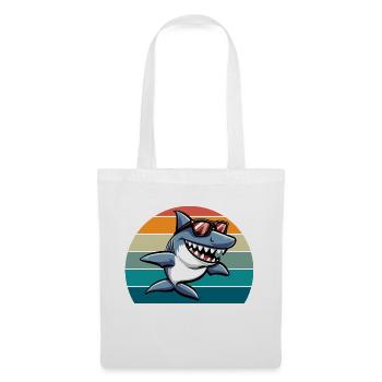 Shark Retro Funny Summer Beach - Tote Bag - white - Front