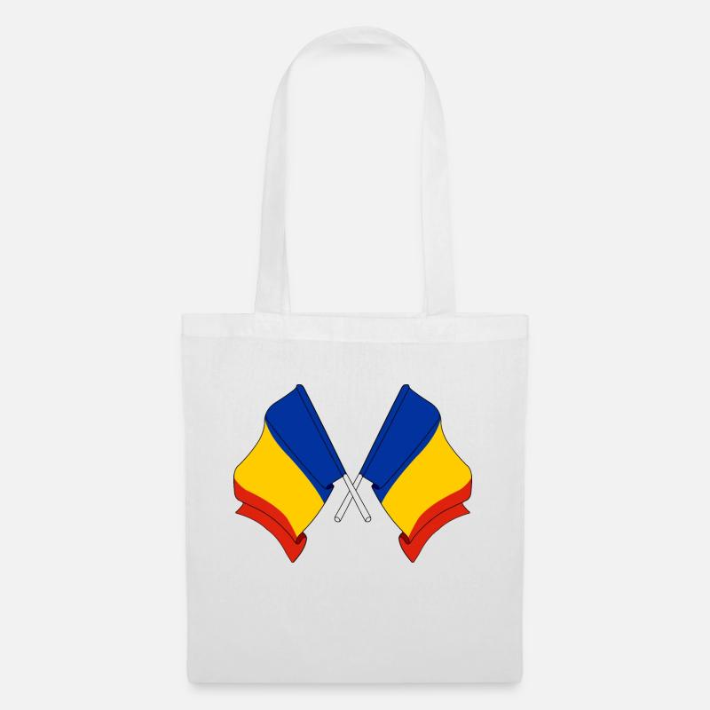 Deux drapeaux croisés du Tchad - Sac en tissu - blanc