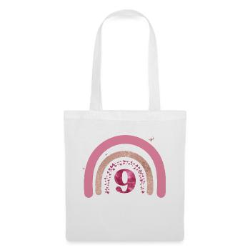 9e anniversaire rainbow rose - Sac en tissu - blanc - Devant