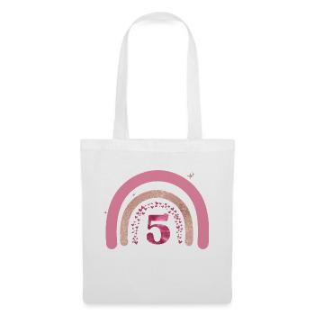 5e anniversaire rainbow rose - Sac en tissu - blanc - Devant
