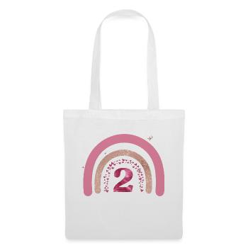 2e anniversaire rainbow rose - Sac en tissu - blanc - Devant