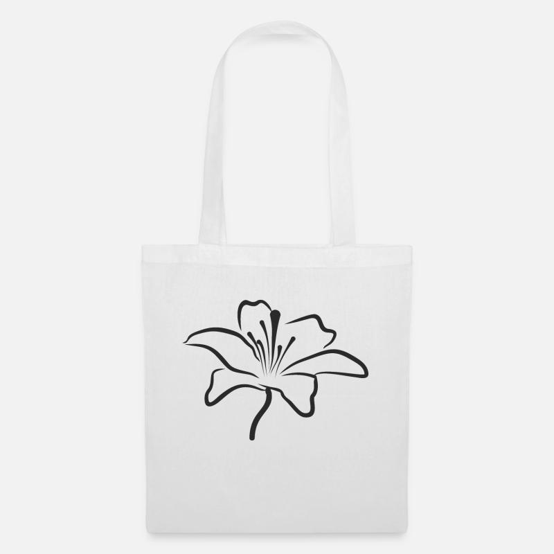Bloomyvitae - Blüte - schwarz - Stoffbeutel - Weiß