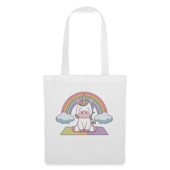 licorne de yoga - Sac en tissu - blanc - Devant