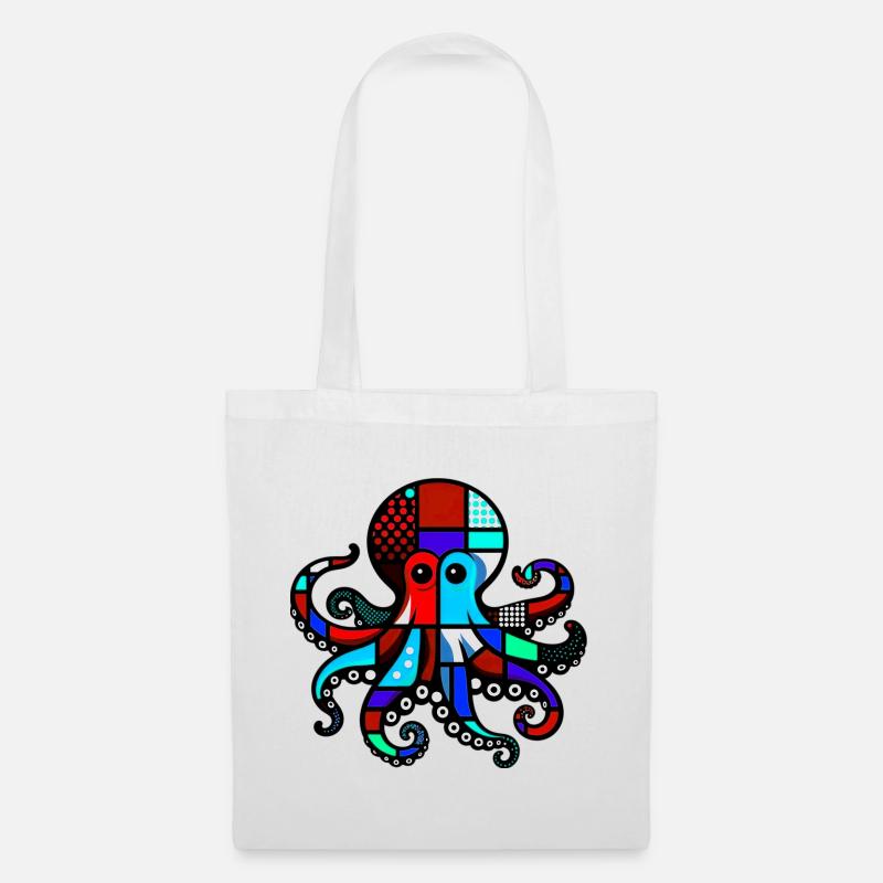 Pieuvre - Sac en tissu - blanc