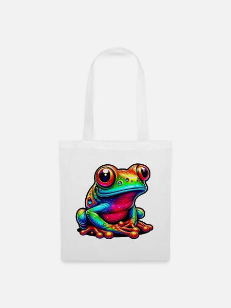 Frosch - Stoffbeutel - Weiß