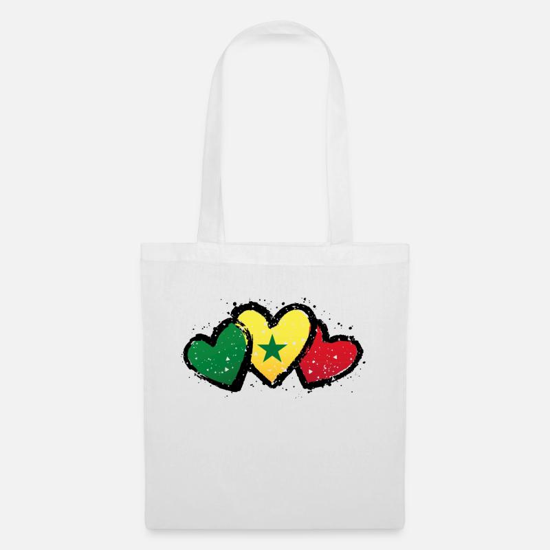 Senegal T-Shirt mit Herz - Stoffbeutel - Weiß