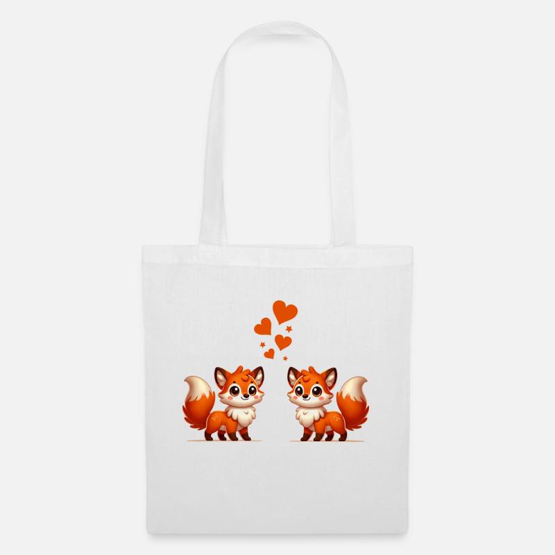 Fox Comic Love - Sac en tissu - blanc