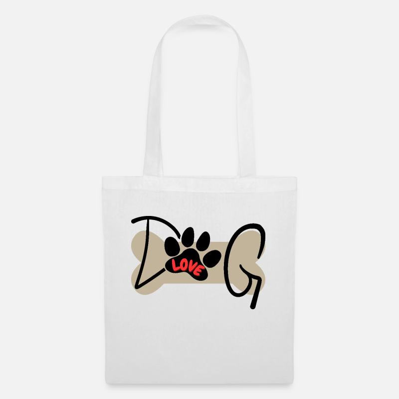 DOG LOVE - Stoffbeutel - Weiß