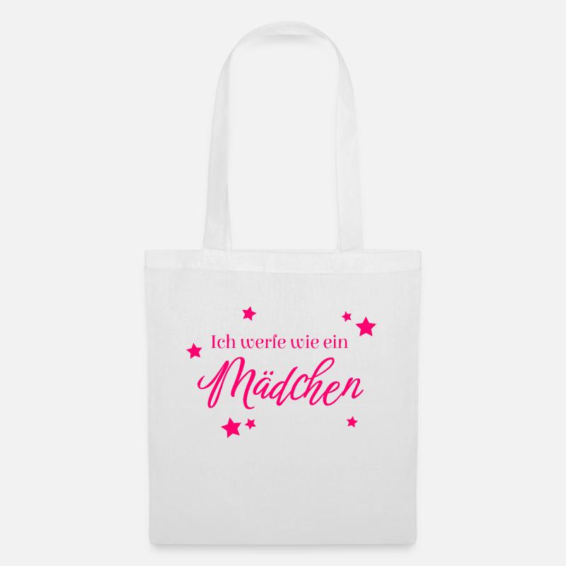 Ich werfe wie ein Mädchen - Stoffbeutel - Weiß
