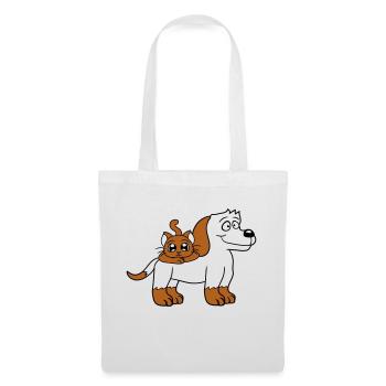 Chien Chat Deux Amis Équipe Chaton 2 Duo Équipage - Sac en tissu - blanc - Devant
