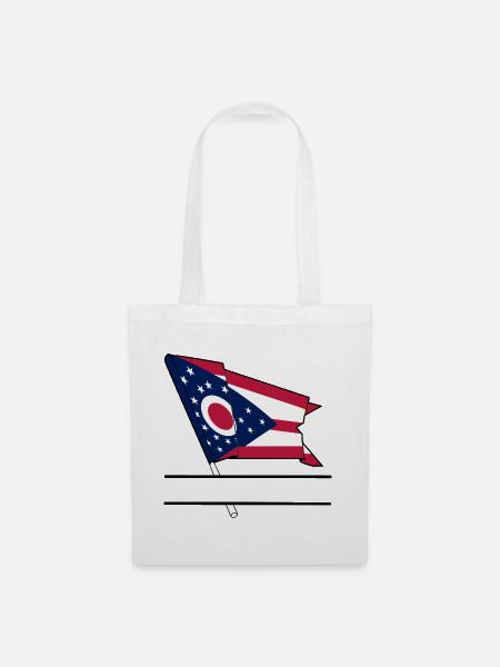 Flagge Ohio Textbanner - Stoffbeutel - Weiß