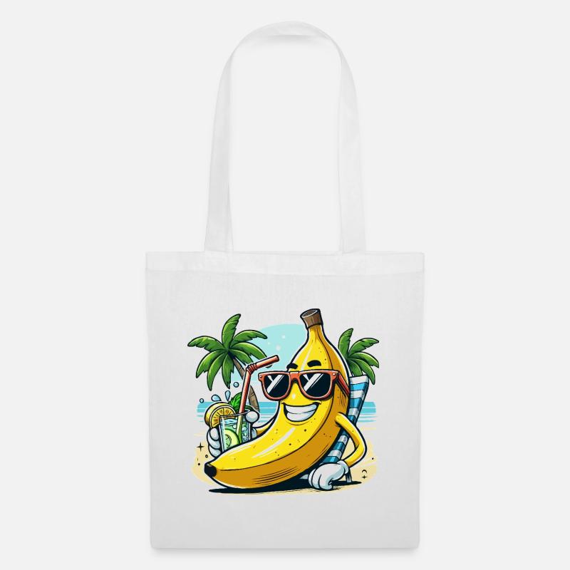 Entspannte Banane - Stoffbeutel - Weiß