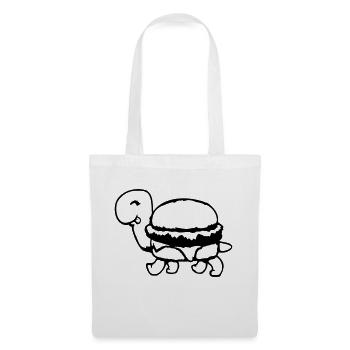 Turtle Hamburger Cheeseburger Fast-Food Fun - Sac en tissu - blanc - Devant