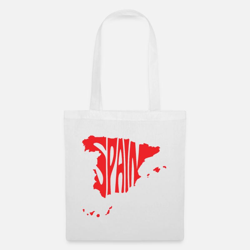 Spain Map Artistic Typography Design - Tote Bag - white