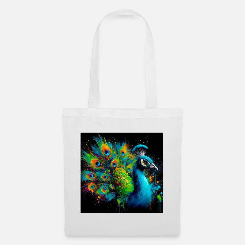 peacock - Tote Bag - white