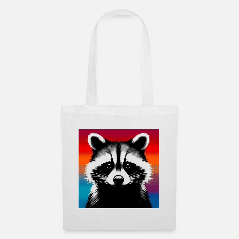 Waschbär - Stoffbeutel - Weiß