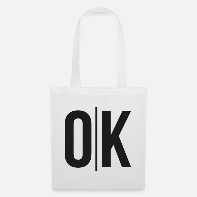 OK Split Monochrome Logo - Stoffbeutel - Weiß