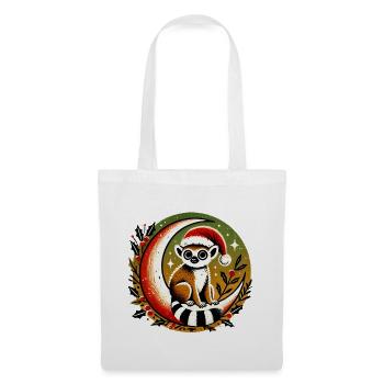 Santa Lemur on Moon - Tote Bag - white - Front
