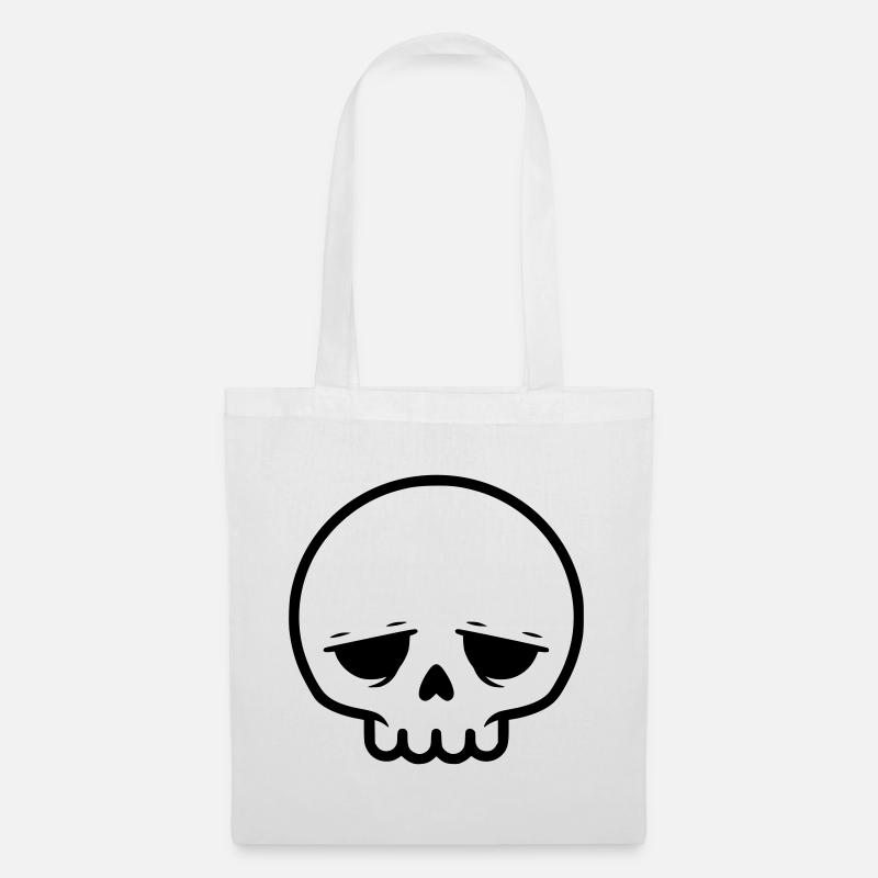 Crâne triste | Emo & Goth Design - Sac en tissu - blanc