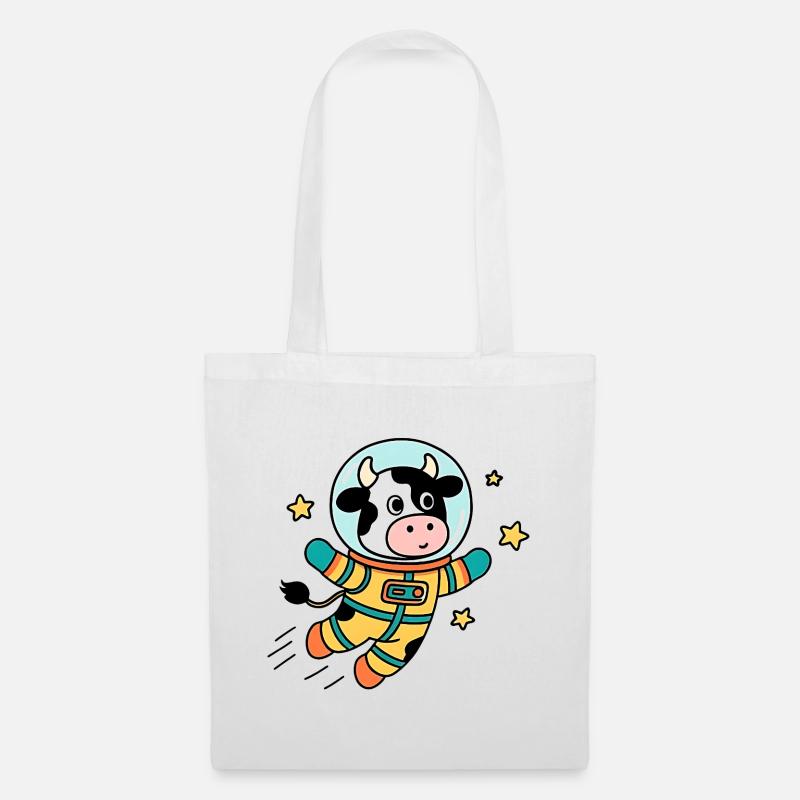 Vache Astronaute dans l'espace - Sac en tissu - blanc