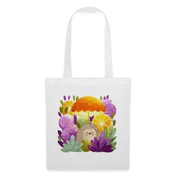 Hedgehog under lemon rain - Tote Bag - white - Front