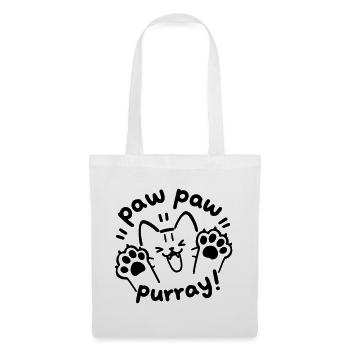 Paw Paw Purray Katze | Süßes Pfoten Spruch Motiv - Stoffbeutel - Weiß - Vorne