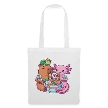 Kawaii Ramen Boba Friends Capybara Axolotl Turtle - Tote Bag - white - Front