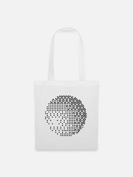 Kreis-aus-Punkte-Design - Stoffbeutel - Weiß