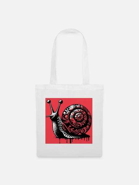 Schnecke - Stoffbeutel - Weiß