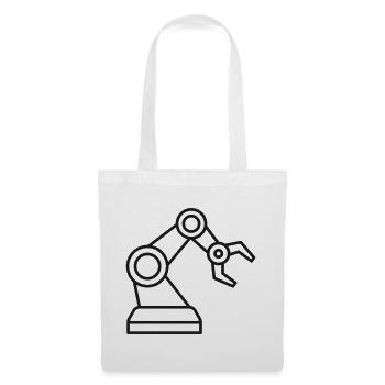 KI-Roboter-Armlinien-Symbol - Stoffbeutel - Weiß - Vorne