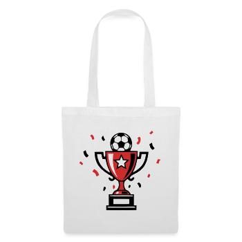Fussball Pokal Sieger Icon - Stoffbeutel - Weiß - Vorne