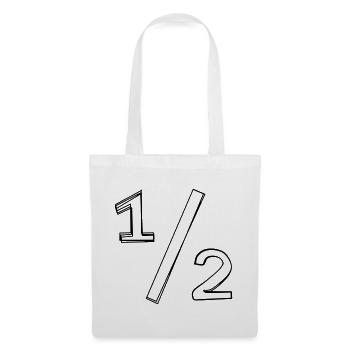 Bruchzahl ½ handgezeichnet - Stoffbeutel - Weiß - Vorne
