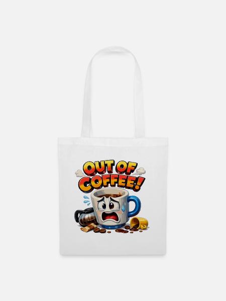 Kaffee an: Weinende Tasse - Stoffbeutel - Weiß