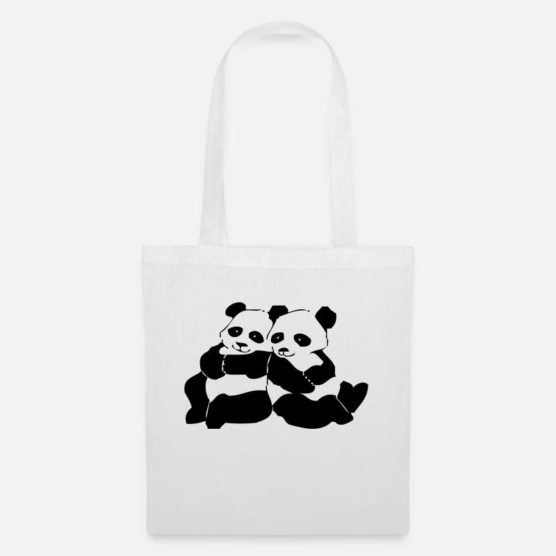 Panda - Stoffbeutel - Weiß