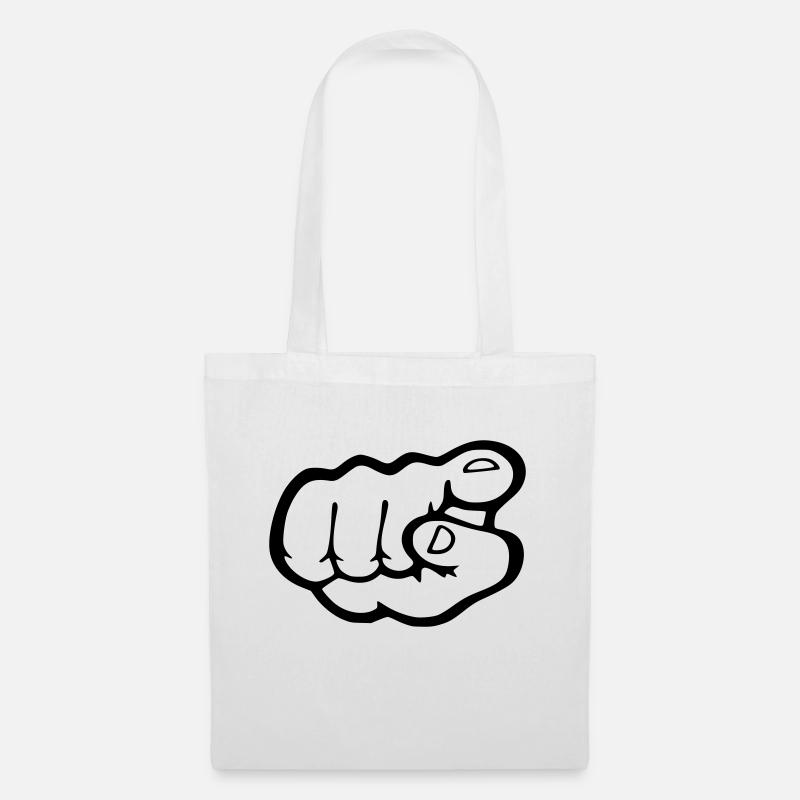 Finger Punkt - Stoffbeutel - Weiß
