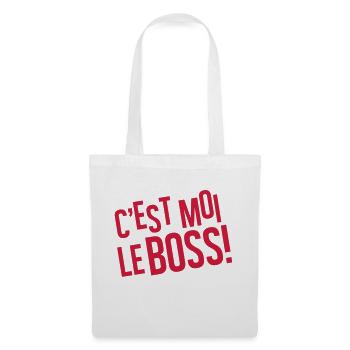 C'est moi le boss - Sac en tissu - blanc - Devant
