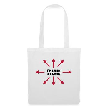I'm with stupid :) (V) - Sac en tissu - blanc - Devant