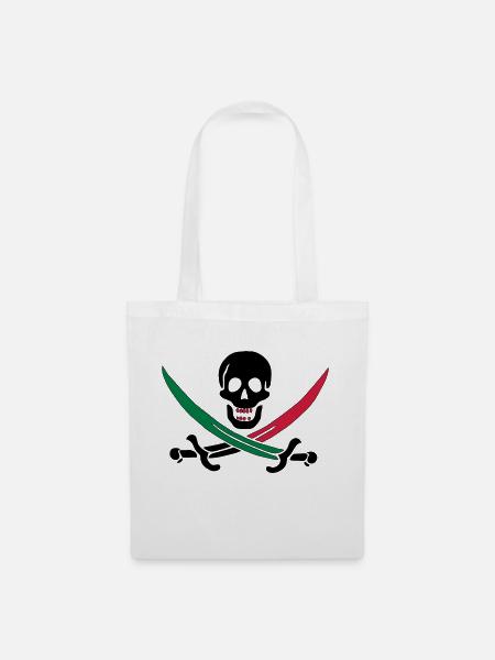 Skull with colorful sabers - Tote Bag - white