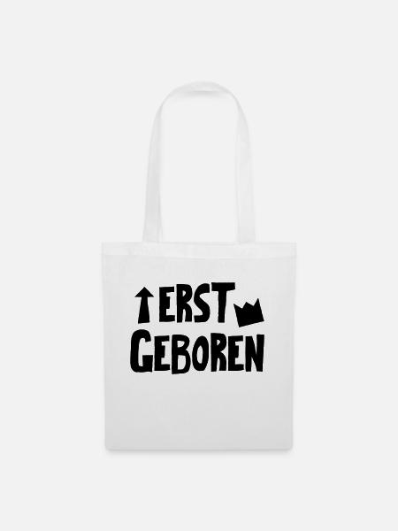 Zwillingsbody "Erstgeboren" - Stoffbeutel - Weiß
