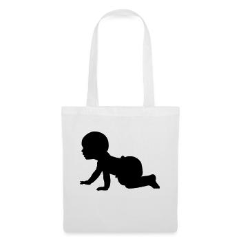 Baby Schatten A - 1 Farb Vektor - Stoffbeutel - Weiß - Vorne