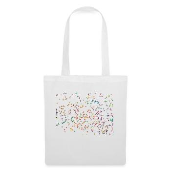 Troupeau d'oiseaux coloré silhouette abstraite - Sac en tissu - blanc - Devant
