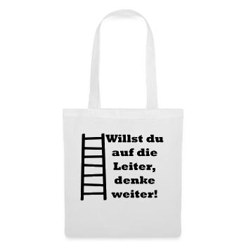 Voulez-vous l'échelle, continue à penser! (Noir) - Sac en tissu - blanc - Devant