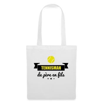 Tennisman de père en fils Spreadshirt - Sac en tissu - blanc - Devant