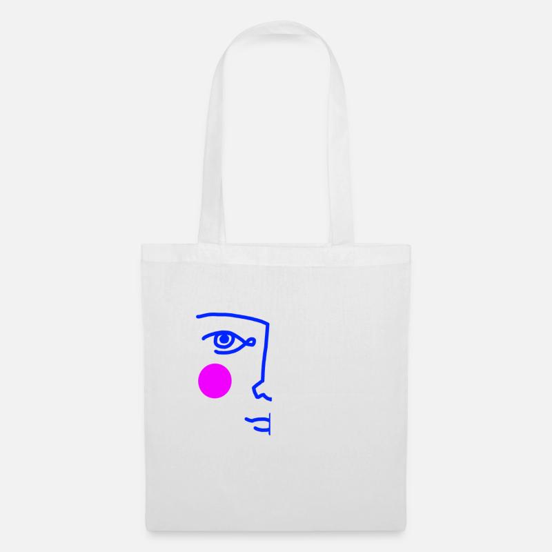 Das halbe Gesicht Kunst Geschenkidee Geschenk - Stoffbeutel - Weiß